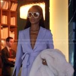 Kiki’s lilac belted blazer and pants on The Real Housewives of Miami