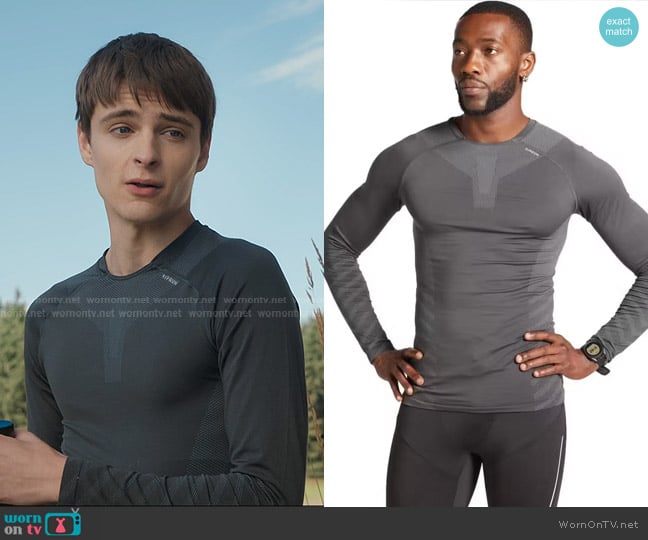Kiprun Run 500 Grey Long sleeve Jersey worn by Nathan Walter (Corey Fogelmanis) on My Life with the Walter Boys