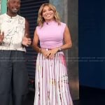 Kit's floral pleated skirt and top on Access Hollywood