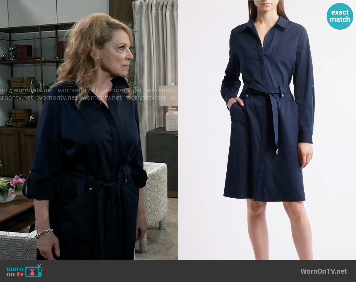 Kobi Halperin Caryss Dress in Indigo worn by Liesl Obrecht (Kathleen Gati) on General Hospital