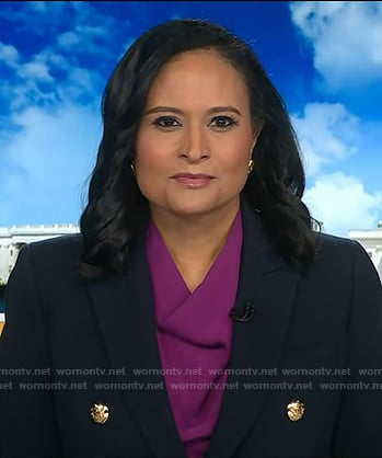 Kristen's black double breasted blazer on Today