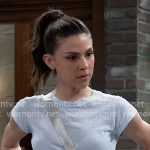 Kristina’s light blue t-shirt on General Hospital