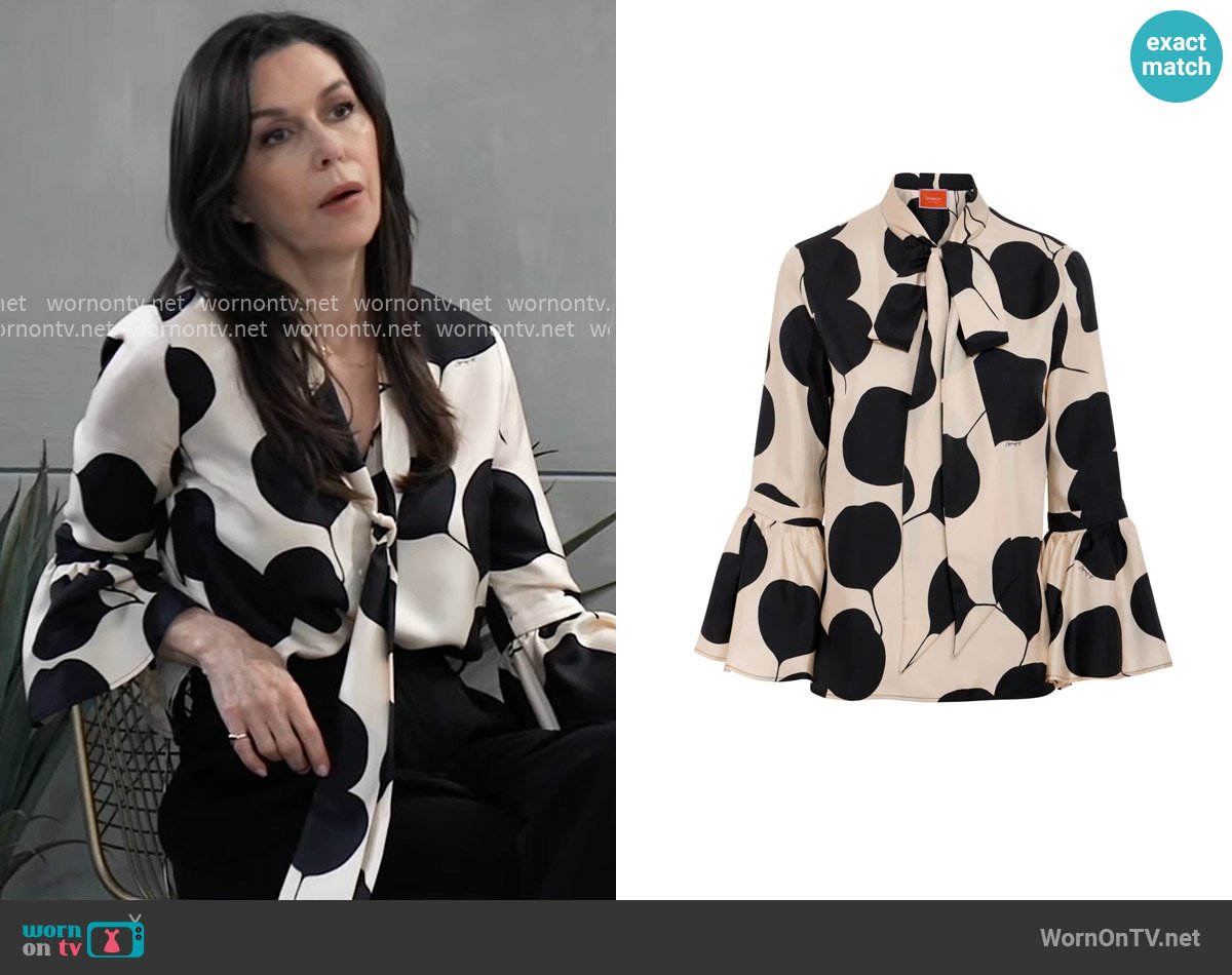 La DoubleJ Happy Wrist Blouse worn by Anna Devane (Finola Hughes) on General Hospital