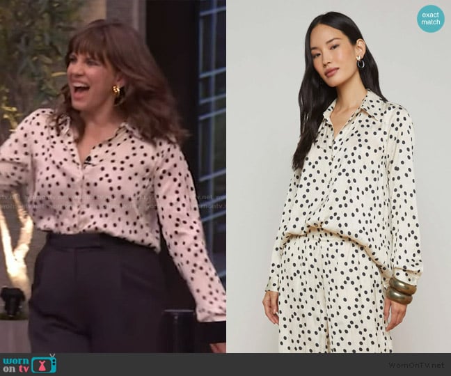 L'Agence Argo Blouse worn by Anna Chlumsky' on Live with Kelly and Mark