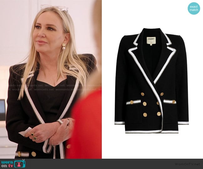 L'Agence Kenji Boyfriend Blazer worn by Shannon Beador on The Real Housewives of Orange County