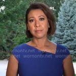 Lana Zak’s blue asymmetric dress on CBS Mornings