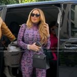 Larsa’s purple print top and leggings on The Real Housewives of Miami