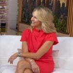 Laura’s red cowl neck dress on Good Morning America