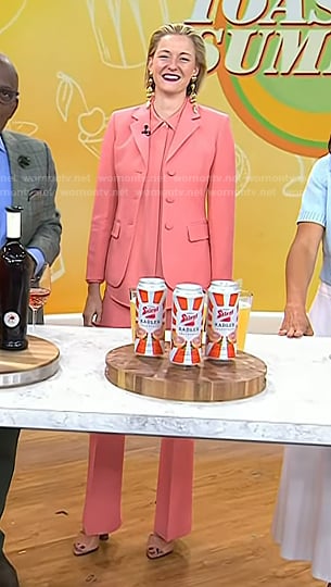 Laura Vitale's pink blazer and pants suit on Today