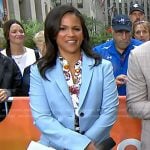 Laura’s floral blouse and blue blazer on Today