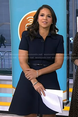 Laura's navy collared mini dress on Today
