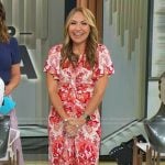 Lori’s red floral print tie waist dress on Good Morning America