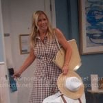 Leanne’s brown gingham check dress on Leanne