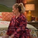 Leanne’s burgundy floral pajamas on Leanne