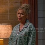 Leanne’s green floral pajamas on Leanne