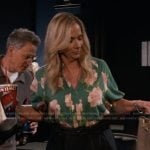 Leanne’s green floral print top on Leanne