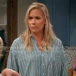 Leanne’s green striped tunic shirt on Leanne
