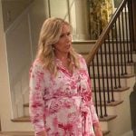 Leanne’s pink printed maxi shirtdress on Leanne