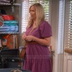 Leanne’s purple v-neck midi dress on Leanne