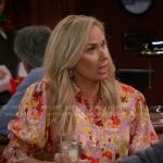 Leanne’s floral button down blouse on Leanne