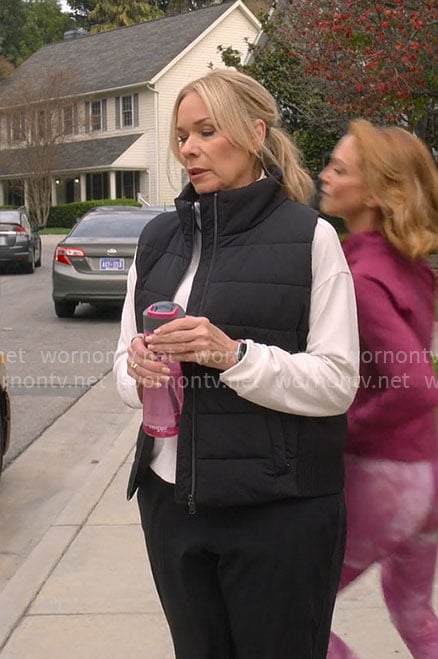 Leanne's black puffer vest on Leanne