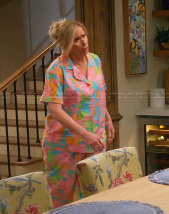 Leanne's floral print pajama set on Leanne