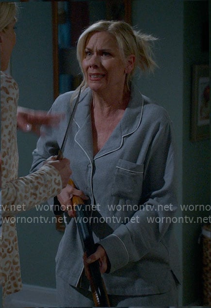 Leanne's grey pajama set on Leanne