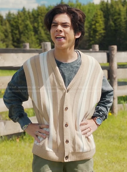 Lee's striped vest on My Life with the Walter Boys