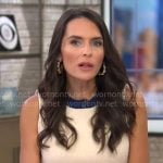 Lilia Luciano’s white dress with blue trims on CBS Mornings