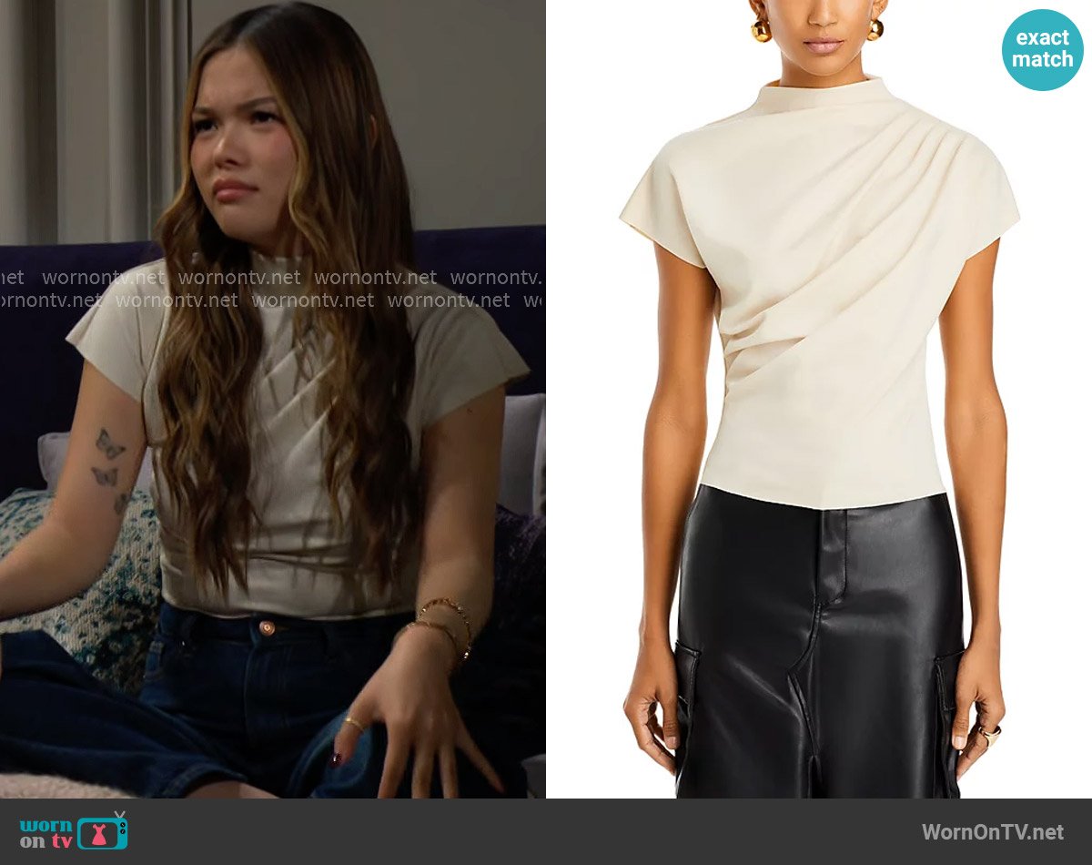 Luna’s draped front top on The Bold and the Beautiful