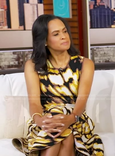 Linsey's butterfly print sleeveless dress on Good Morning America
