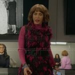 Lisa’s black and pink fringe dress on And Just Like That