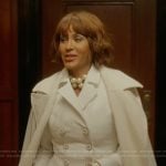 Lisa’s white textured blazer on And Just Like That