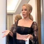Lisa’s black cropped lace top on The Real Housewives of Miami