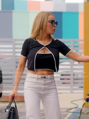 Lisa's black cropped cardigan on The Real Housewives of Miami