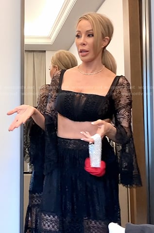 Lisa's black cropped lace top on The Real Housewives of Miami