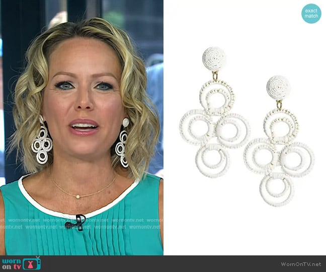 Lisi Lerch Chloe Raffia Drop Earring in White worn by Dylan Dreyer on Today