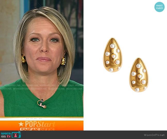 Dylan’s gold tear drop earrings on Today