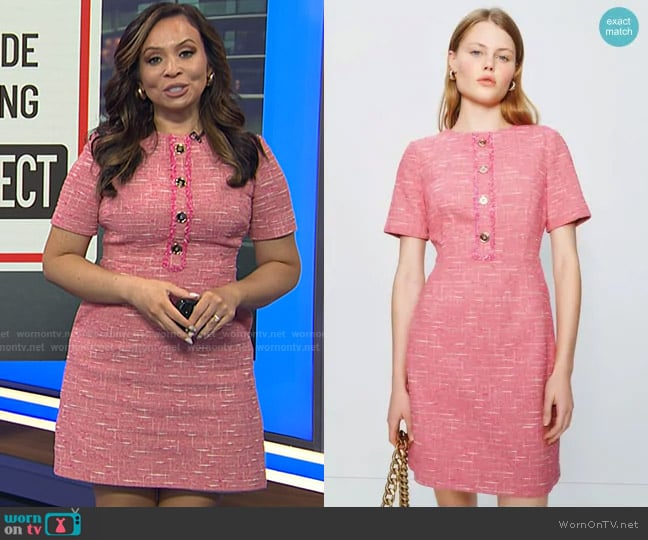 LK Bennett Dr. Varley Tweed Mini Dress worn by Adelle Caballero on Today