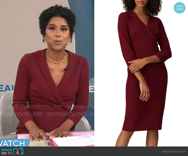 LK Bennett Effie Sheath worn by Adriana Diaz on CBS Mornings