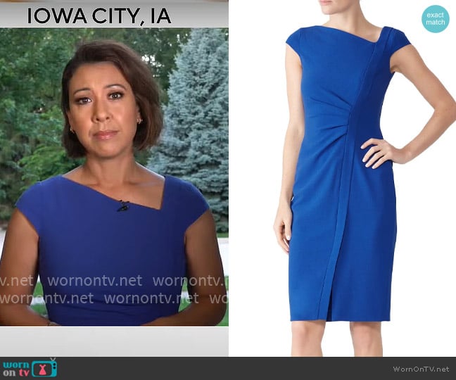 LK Bennett Tassa Cobalt Dress worn by Lana Zak on CBS Mornings