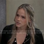 Lulus’s black buttoned front v-neck top on General Hospital