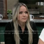 Lulu’s black pointelle knit top on General Hospital