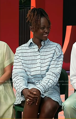 Lupita Nyong’o’s blue stripe shirtdress on Today