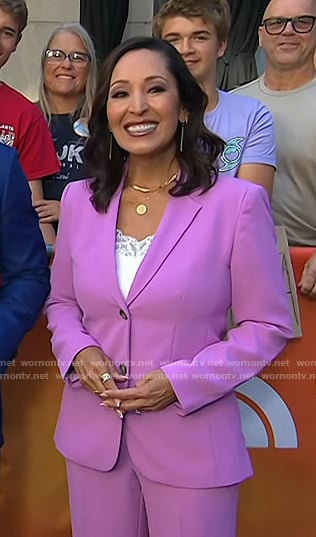 Lynette Romero’s pink blazer and pant suit on Today