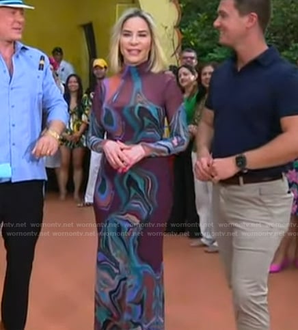 Lynn Martinez's marble print mesh dress on Good Morning America