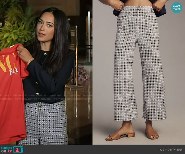 Maeve The Colette Dobby Jacquard Crop Wide-Leg Pants worn by Emilie Ikeda on Today