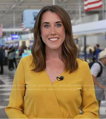 Maggie’s yellow wrap top on Today
