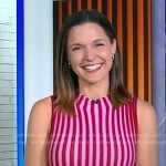 Maggie Rulli’s pink stripe knit dress on Good Morning America
