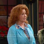 Maggie’s blue print blouse and blazer on Days of our Lives